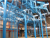 Heavy piece product release chain conveying system